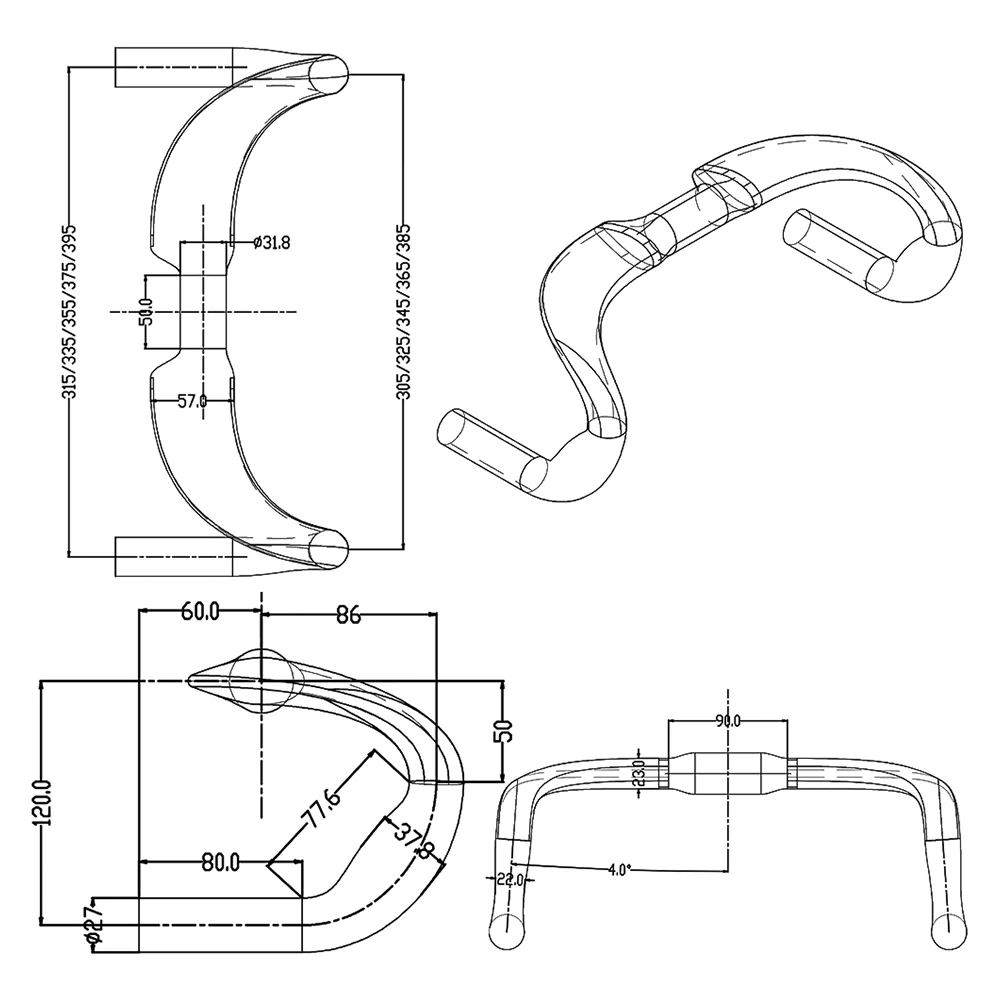 

BALUGOE Carbon Fiber Sprint Handlebar 31.8mm Black Fixed UCI Approved TT Bike Track Cycling Handlebar Sports Match Bicycle