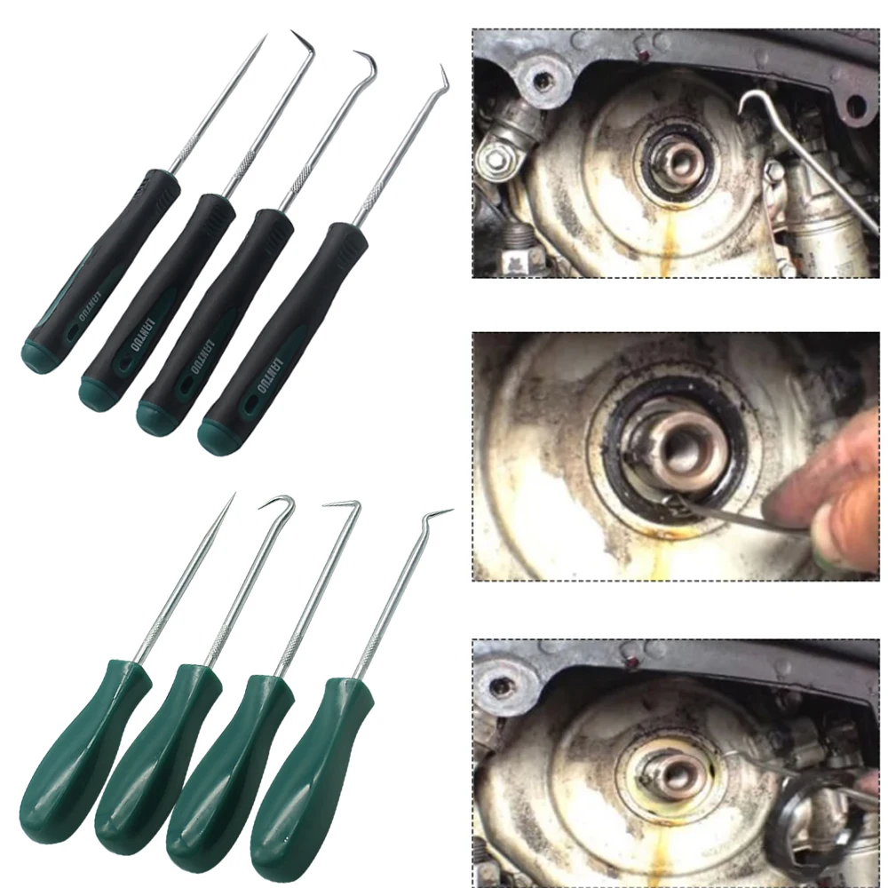 4Pcs 165mm/135mm Car Auto Vehicle Oil Seal Screwdrivers Set O-Ring Seal Gasket Puller Remover Pick Hooks Tools Sealing Tools