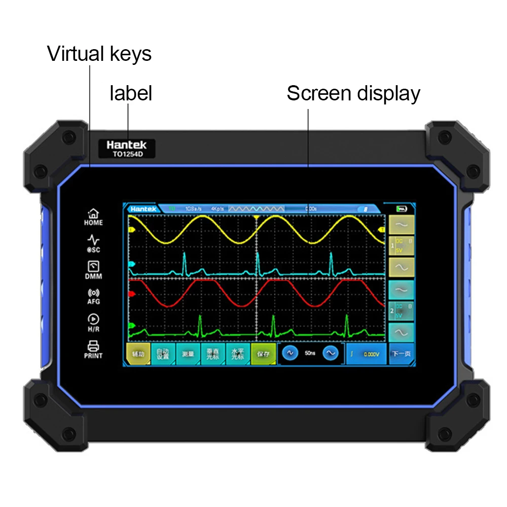 Touch Screen Handheld Digital Oscilloscope TO1112C /D TO1252C USB Tablet 2 Channels 110Mhz Osciloscopio Multimeter Signal Source