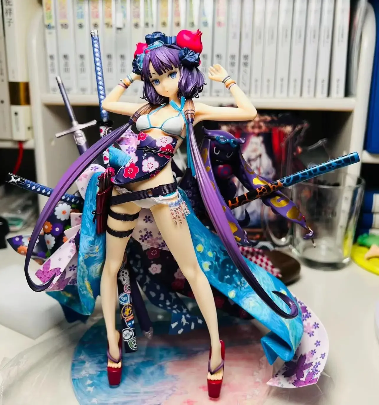 Gsc echte fgo Schicksal Säbel Anime Figur Katsushika Hokusai Bade bekleidung Action figur Spielzeug für Kinder Geschenk Sammler Modell Ornamente