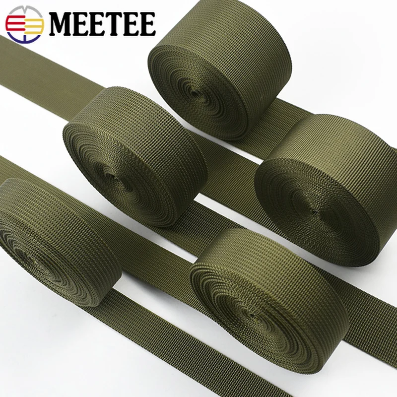 

2/5/10M 20-50mm Nylon Webbing Tape Bag Backpack Strap ArmyGreen Safety Belts for Car Banding Rope DIY Outdoor Travel Accessories