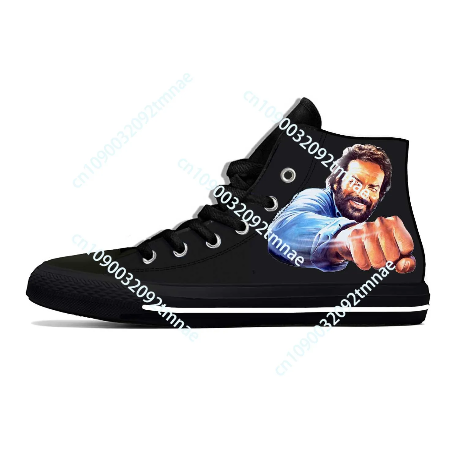 

Anime Cartoon Manga Movie Comic Funny Bud Spencer Casual Cloth Shoes High Top Lightweight Breathable Custom Men Women Sneakers