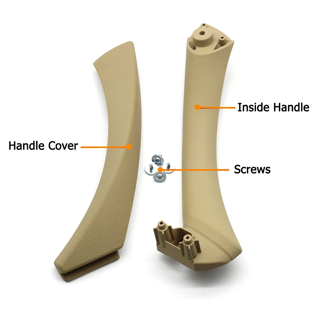 Embellecedor de Panel de cubierta de manija de puerta delantera, trasera, izquierda y derecha, color negro y Beige, para BMW Serie 3, E90, E91, 316, 318, 320, 325, 328i, 2005-2012