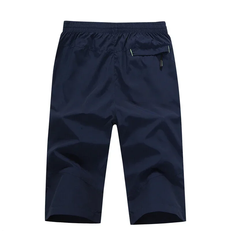 Lange Korte Broek Mannen Board Snelle Droge Rits Zakken Elastaan Bermuda Mannelijke Dunne Lichtgewicht Stretch Capri Elastische Heren Shorts Zomer