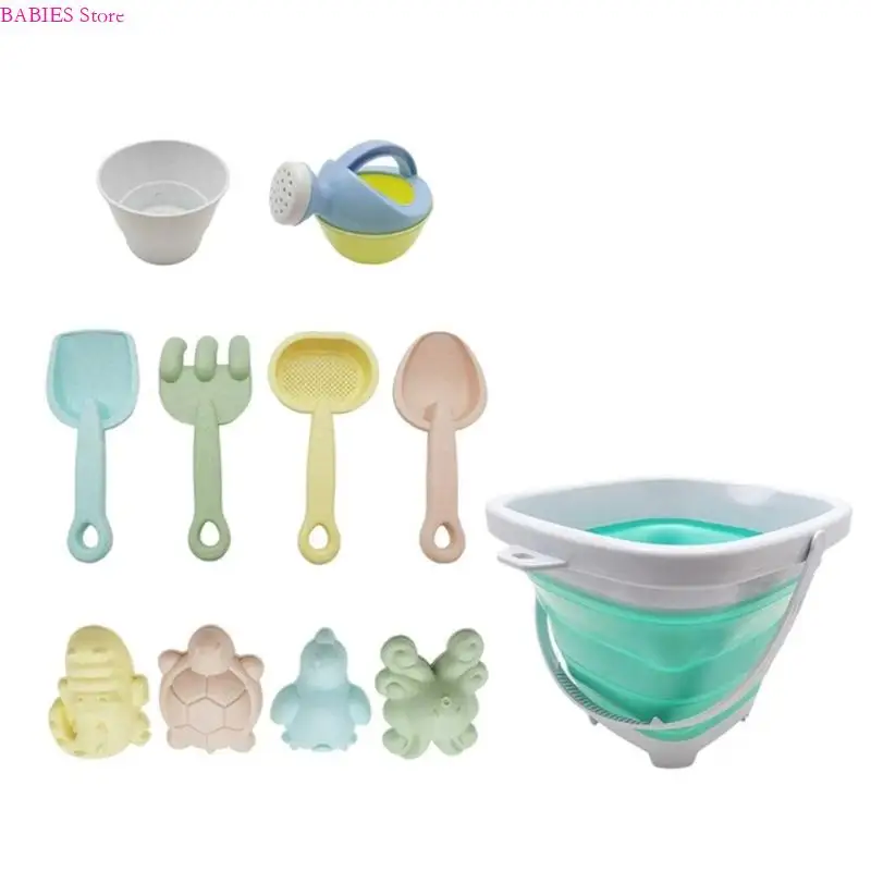 C9GB Sand Playset jouet pour garçon fille avec pliage plage plage arrosage pot pelle moules poisson
