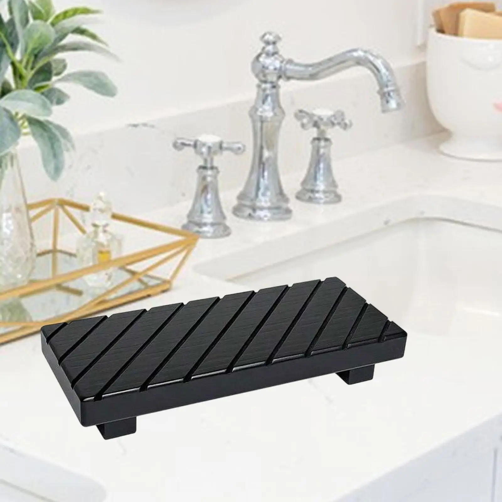 Wooden Pedesta Display Dish Wood Tray Practical Decoration Fashion Wooden Riser Dish Vanity Tray for Home Dorm Hotel Bedroom