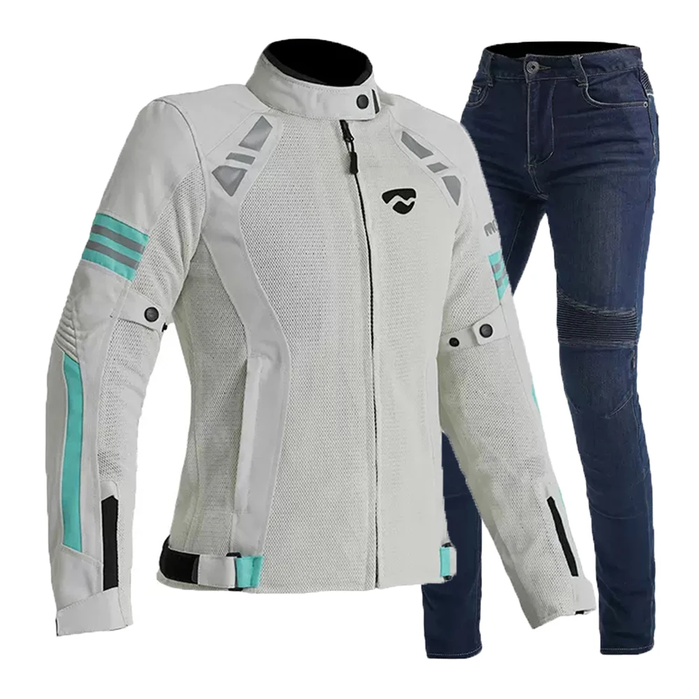 Motorcycle Jackets Summer Motorcycle Suit Adjust Waist Chaqueta Moto Mujer Denim Motocross Protection Wear Resistant Racing Jack