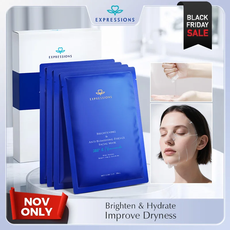 

EXPRESSIONS BRIGHTENING & ANTI-BLEMISHING ESSENCE FACIAL MASK CRYSTAL CLEAR AND RADIANT, HYDRATED AND PLUMP