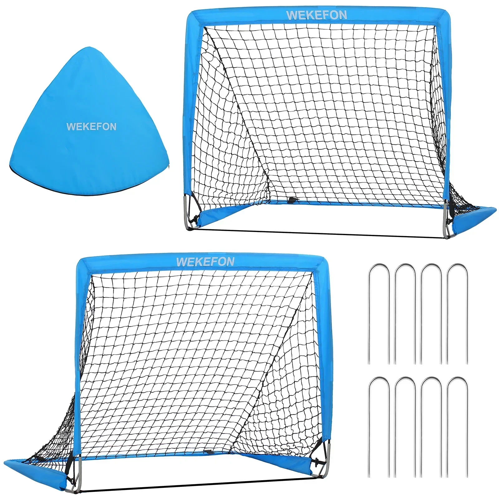 Soccer Goal Kids Soccer Net for Backyard Set of 2 - Size 2.9'x2.4' Portable Pop Up Practice Mini Soccer Goals with Carry Case