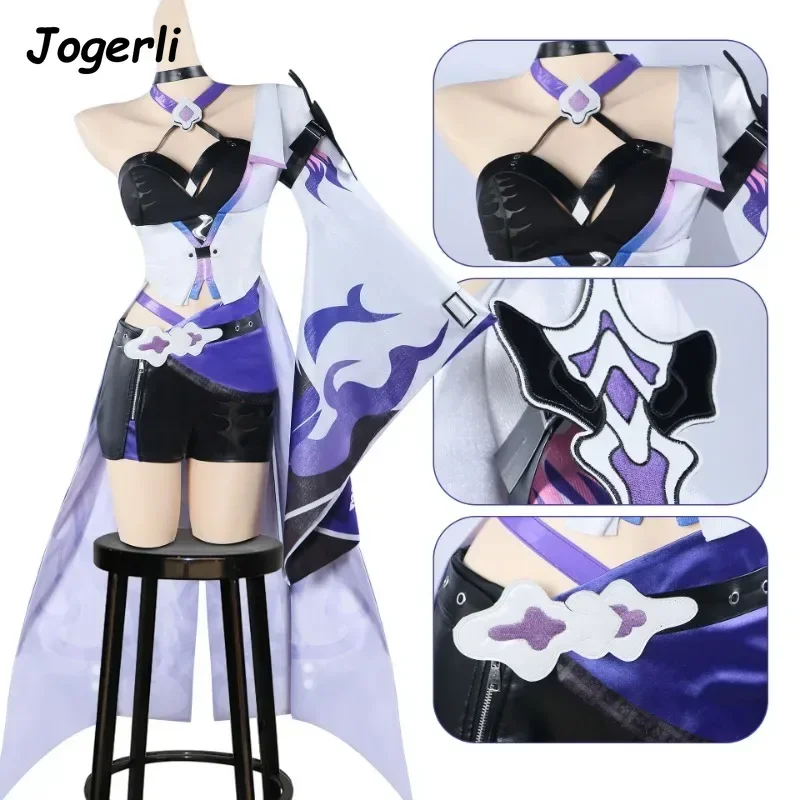 Jogerli Honkai: Star Rail Raiden Bosenmori Mei Acheron Cosplay Costumes Game Women Halloween Roleplay Clothing Suit Wig Shoes