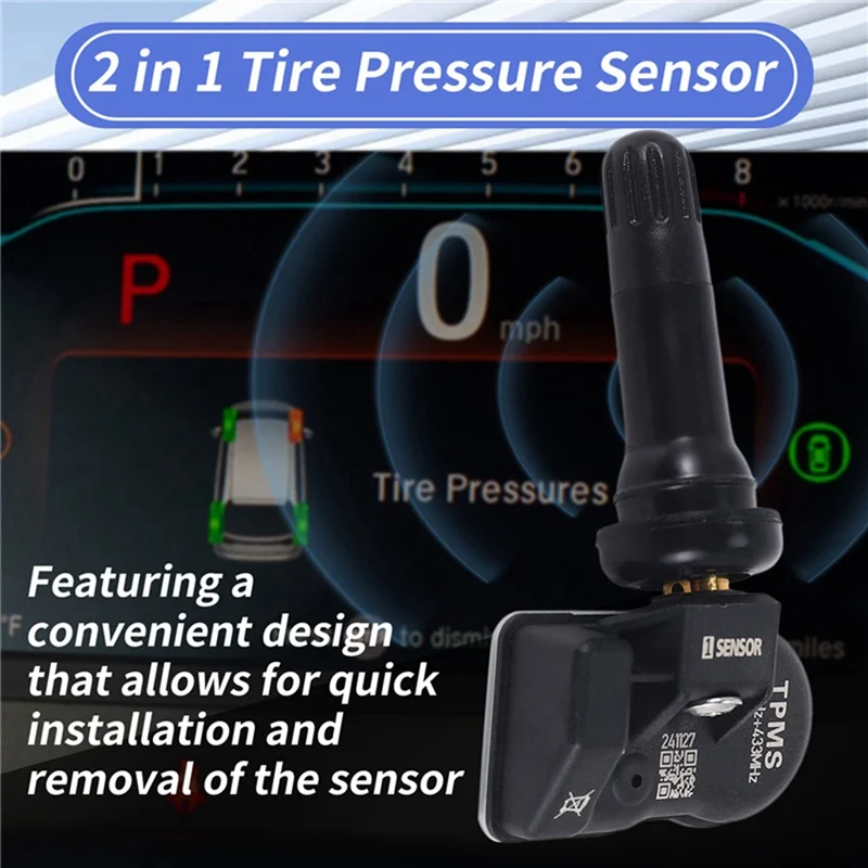 Capteur TPMS de pneu de voiture, mise à niveau, capteur de pression des pneus Programmable 315MHZ + 433MHz 2 en 1 pour outil Autel TS408 TS508 ITS600 MX