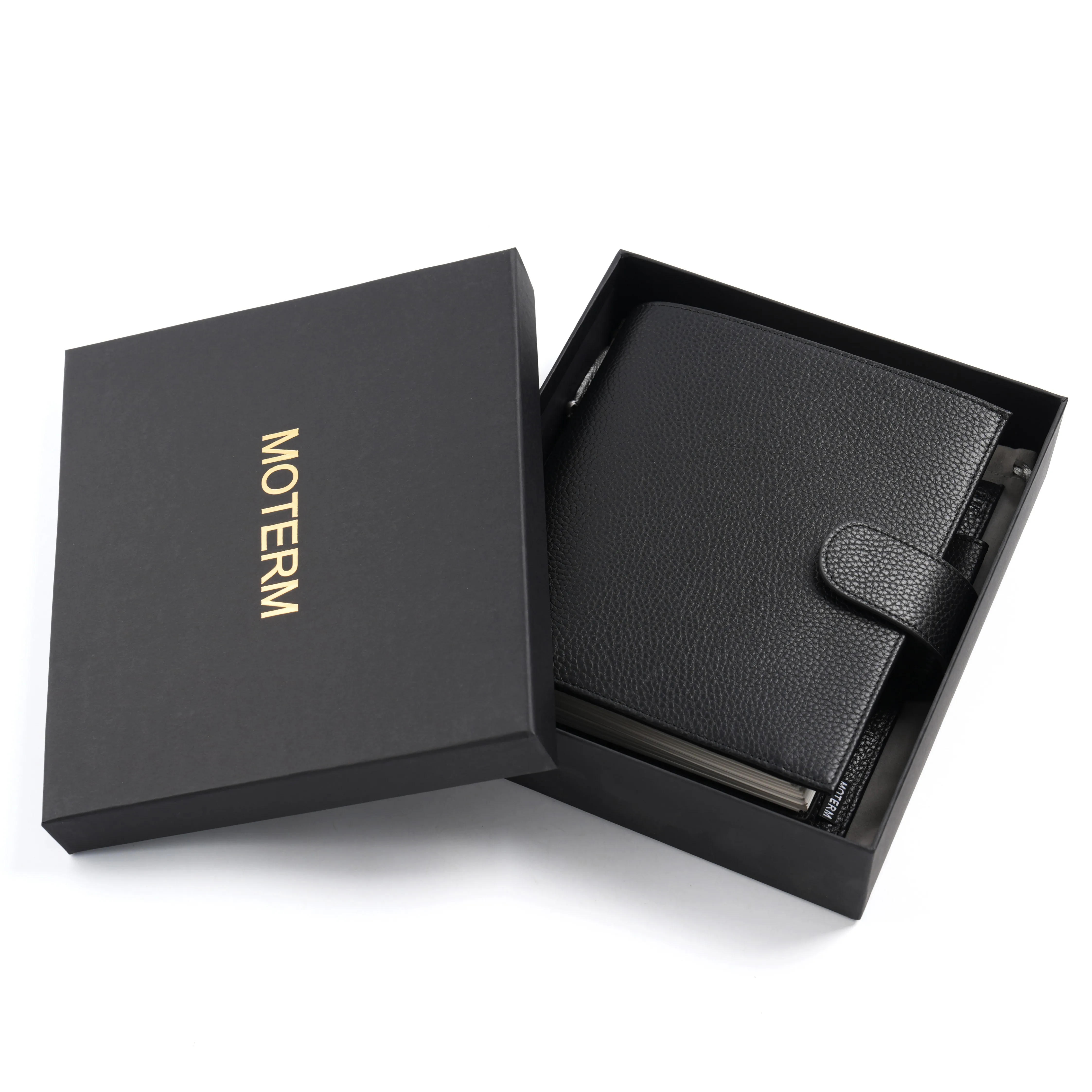 Moterm Luxe 2.0 Series Personal Wide Size Planner Pebbled Grain Leather with 30 MM Silver Rings Notebook Diary Organizer Agenda