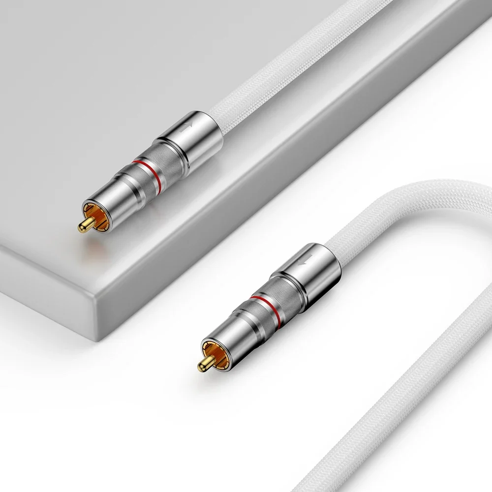 Audiocrast A75 mortp OFC สาย RCA ชุบเงินสายเคเบิล AV ตัวผู้-ตัวผู้ชุบทองสำหรับ STB DVD TV VCD BLUE