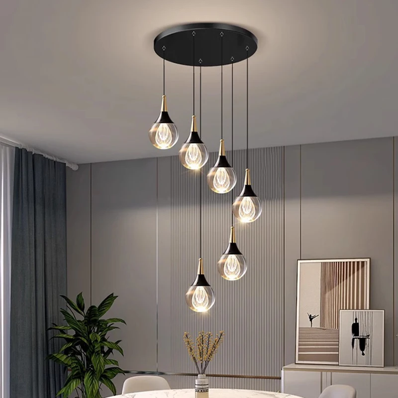 Plafonnier LED suspendu en cristal au design moderne, éclairage d'intérieur, luminaire décoratif de plafond, idéal pour un salon