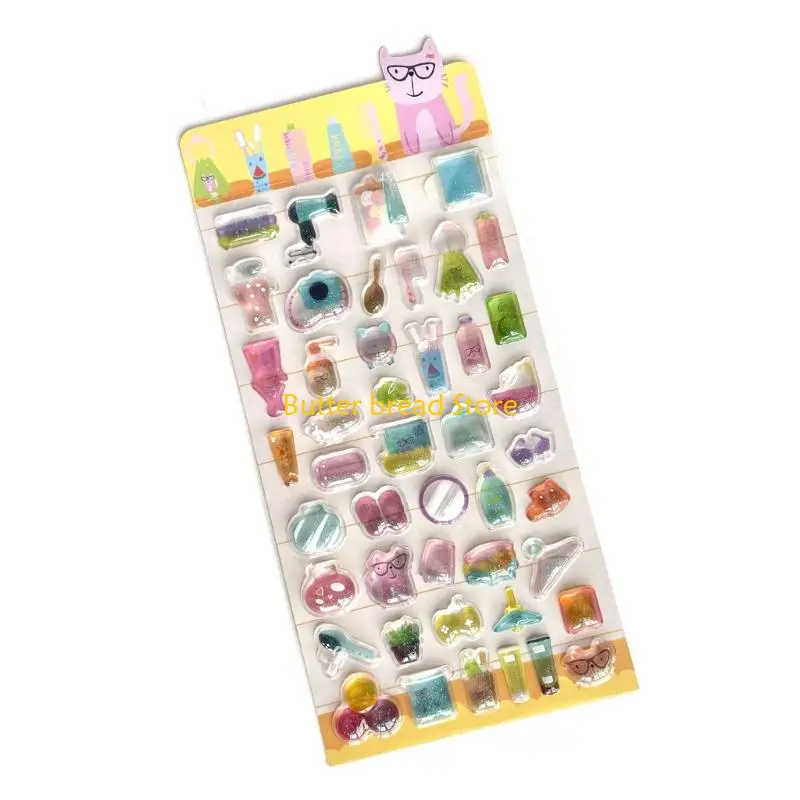 W89C Dimensional Glittering Sticker Suitable for Childrens Art Projects with Plastic Texture and Easy Reposition Feature