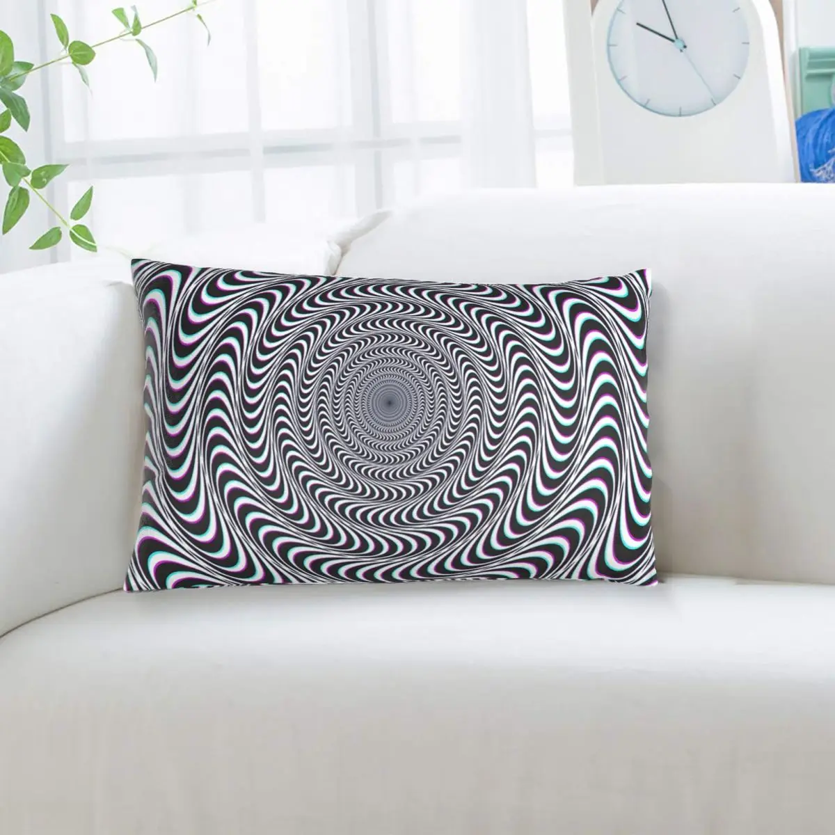Amazing Hypnotic Optical Illusion Hypnotic Psychedelic Spiral Rectangle Pillowcase Cushion Cover Bedroom Bed Home Throw Pillow