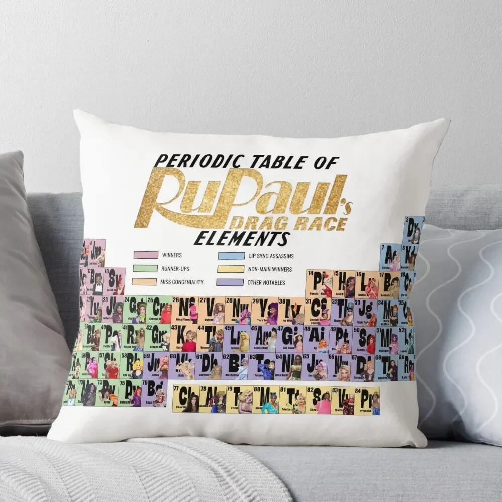 

Periodic Table of Drag Queens Throw Pillow Pillow Cover Cushions Home Decor covers for pillows