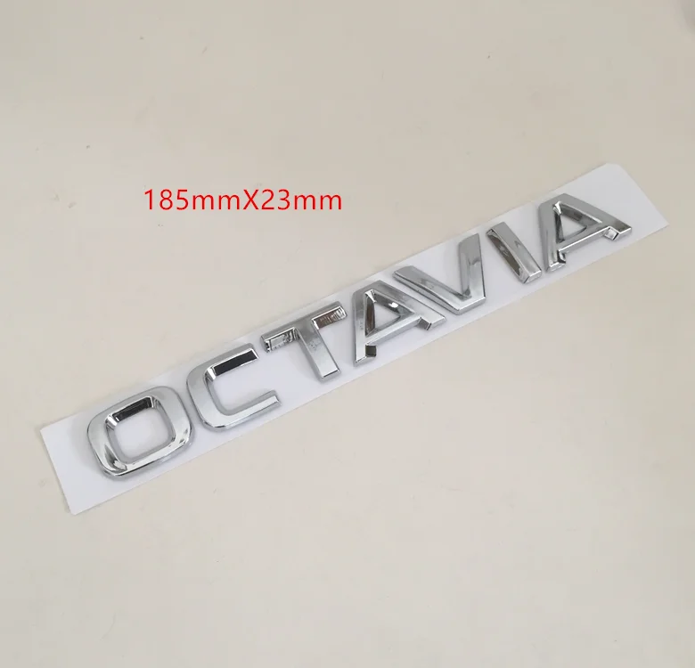 1pcs 3D ABS OCTAVIA high quality silver/black car Letter Emblem Rear tail trunk Decals badge sticker Decal styling For Skoda