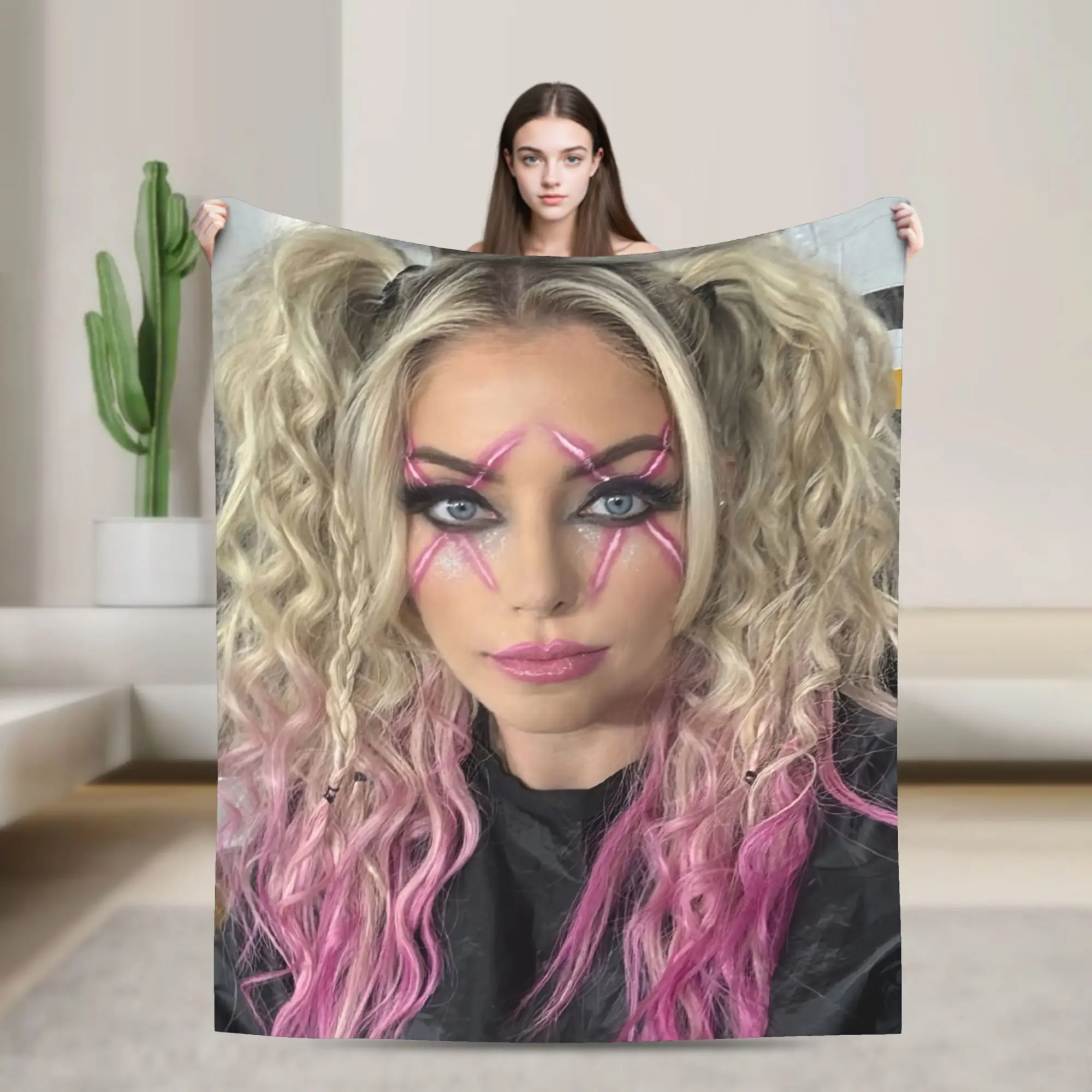 A-Alexa Bliss Print Blanket For Men Women Warm Cozy Fluffy Wrestler  Throw Blankets for Couch 50x60 Inches Multi-size