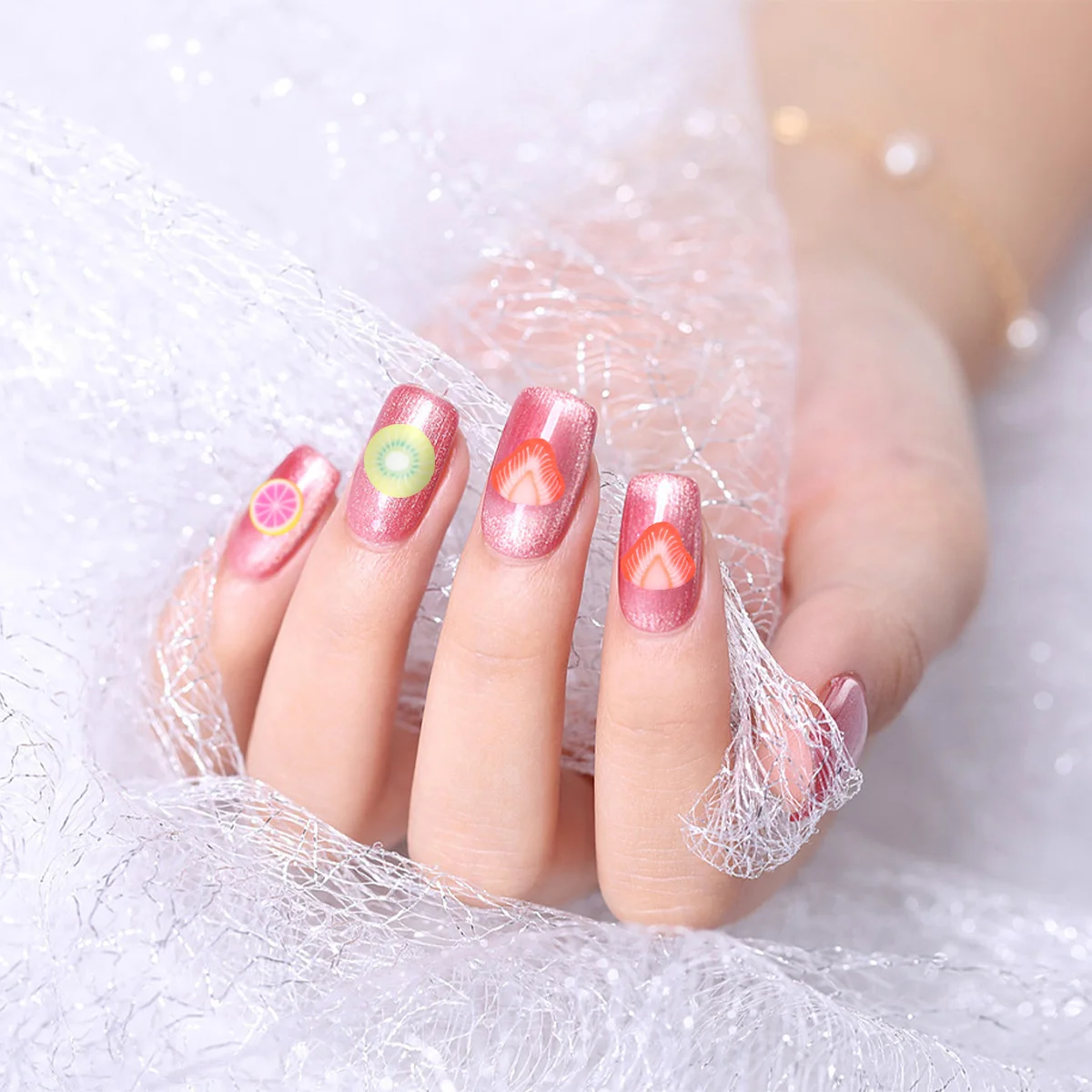 

1Set Fruit Slice Clay Nail Art 12 Kinds Polymer Clay Fruit Slices Mixed Designs DIY Nail Decoration Storage Box