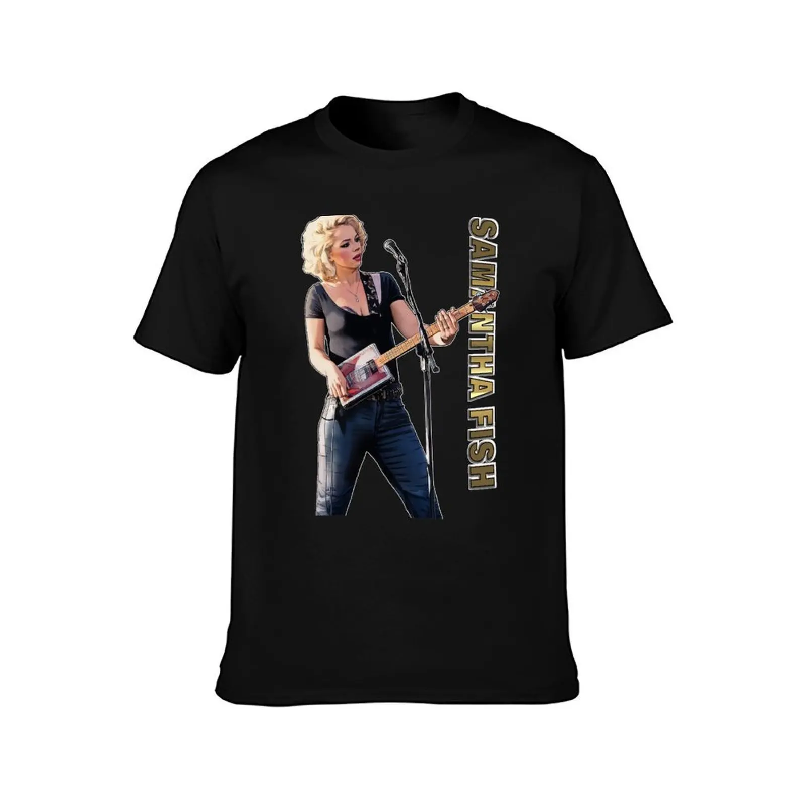Samantha Fish Cigar Box Guitar T-Shirt Summer Casual Cotton Tee Oversized Streetwear Tops Vintage Graphic Print 100% Cotton