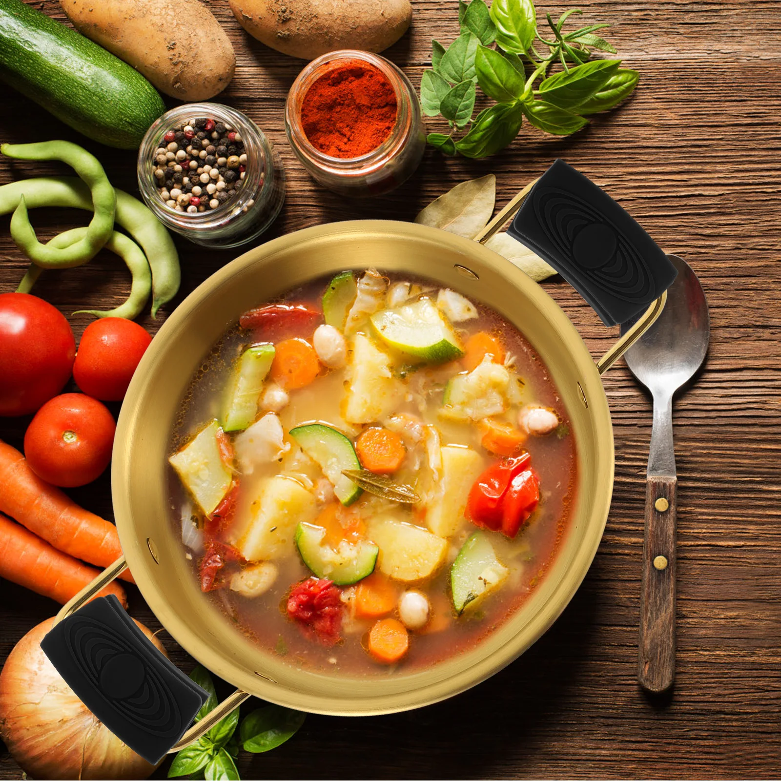 

2Pcs Silicone Pot Handle Heat Resistant Covers Assist Holder Pan Grip Sleeves Bake Cook Protect Handle Grip Kitchen Tool