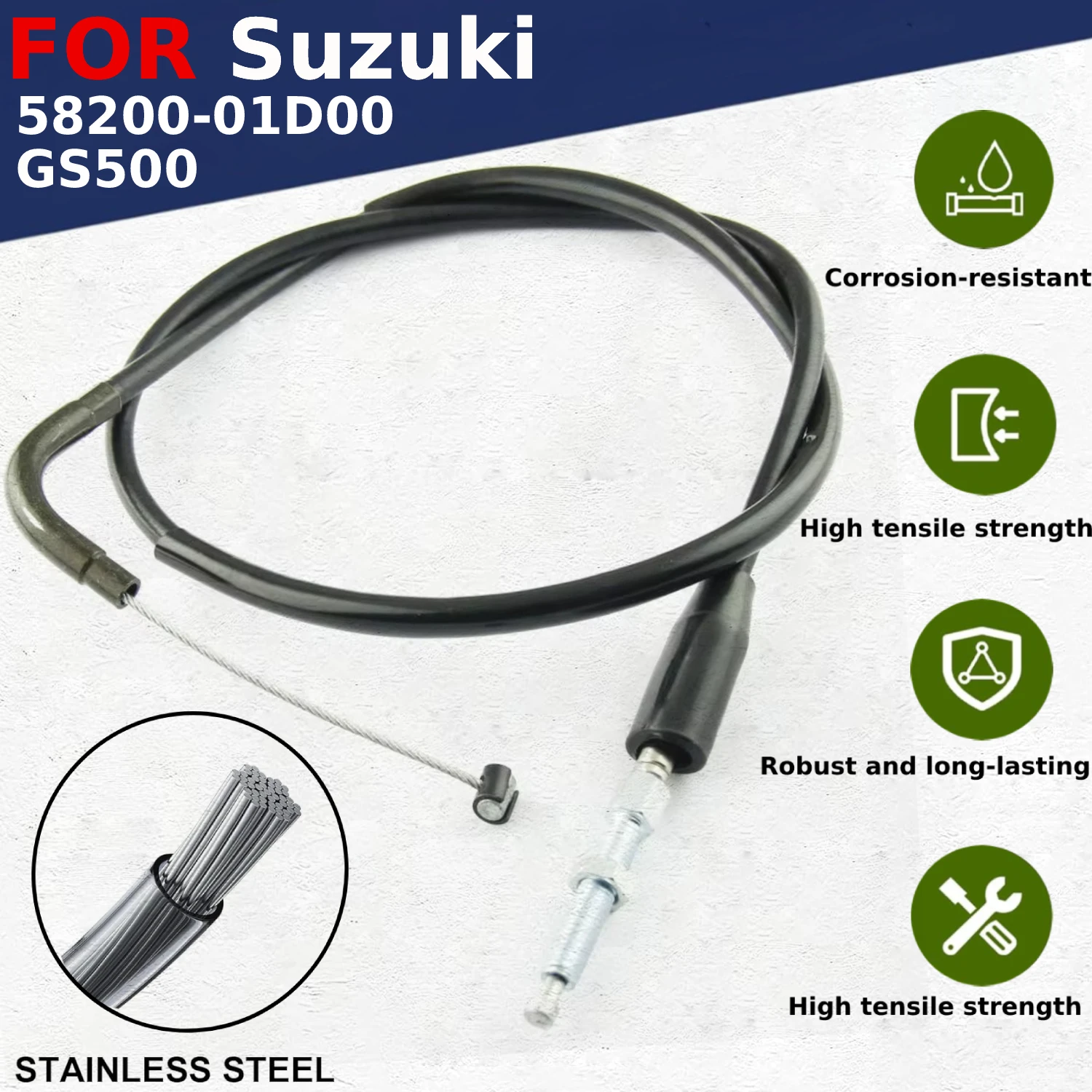 

Запчасти для мотоциклов, трос сцепления, тормозная магистраль для Suzuki GS500 1989 1990 1991 1992 1993 1994 1995-2011 58200-01D00 Go Kart Quad Dirt Bike Equipment Snow Moped Accessories