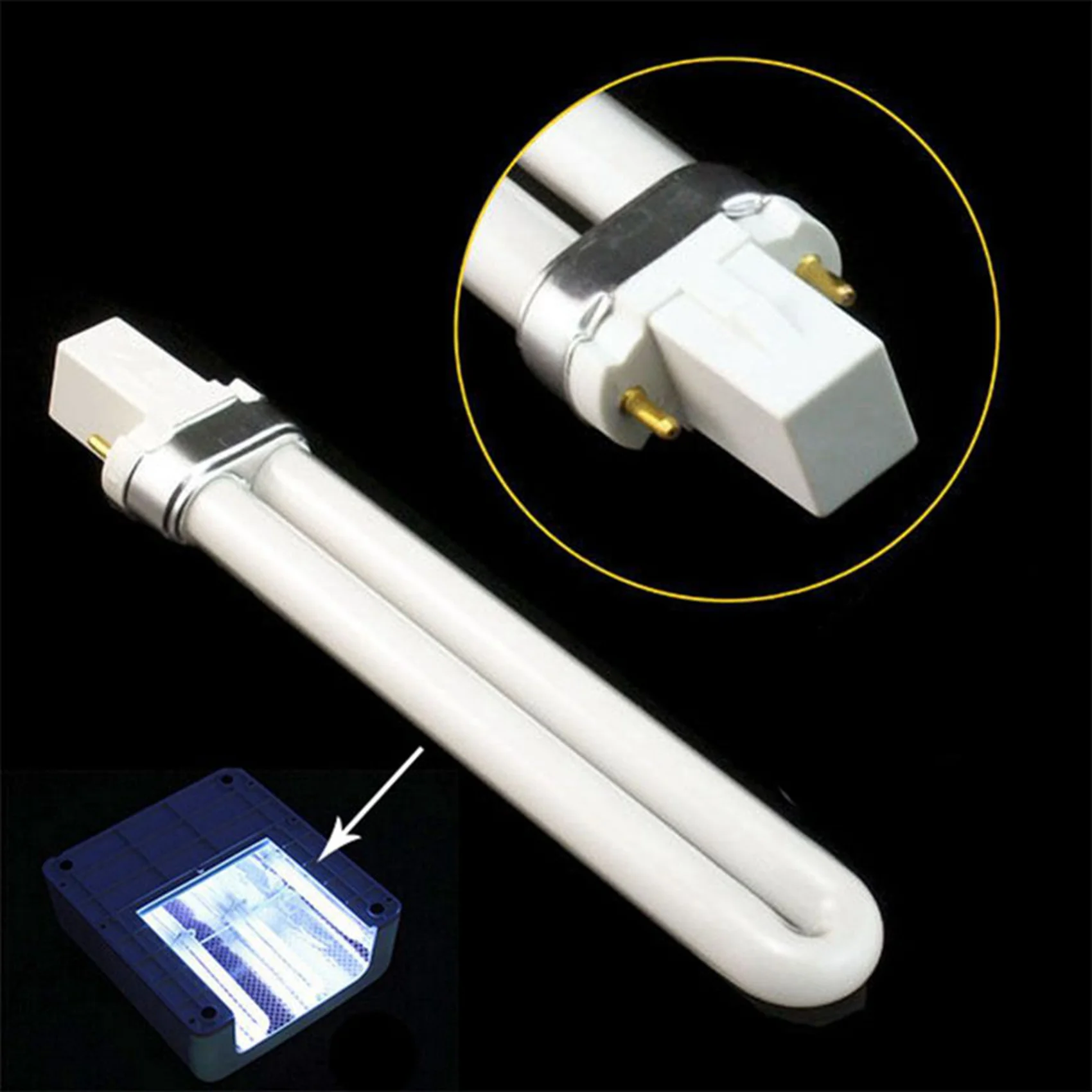AA20-New Professional Electronic 8Pcs 365Nm 9W Nail Dryer UV Lamp Light Bulb Tube Replacement Art Nail Polish Manicure