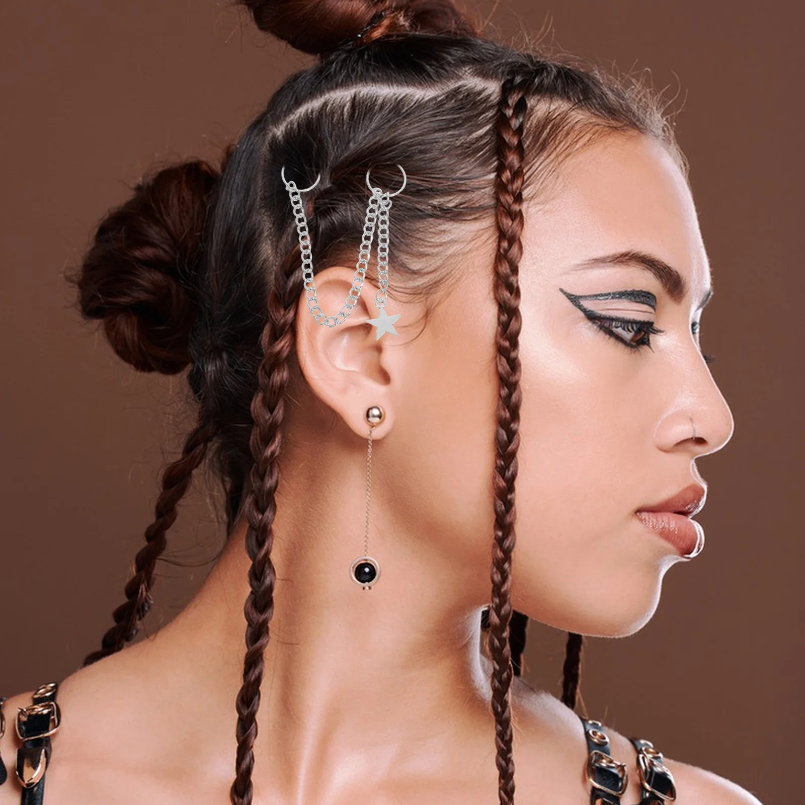 

5 шт., женская цепочка для волос, ювелирные изделия в стиле панк, головной убор, косы, аксессуары, свадебная цепочка, украшения для волос на каждый день, хип-хоп