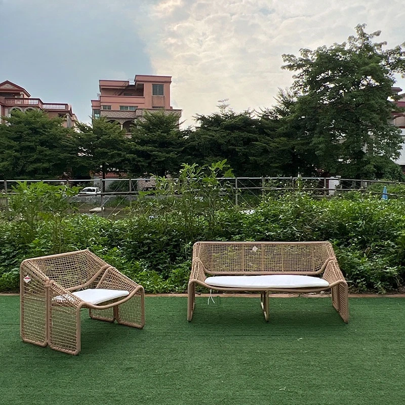 

Outdoor Nordic rattan chair sofa combination courtyard balcony terrace sun room leisure outdoor rattan sofa creative furniture