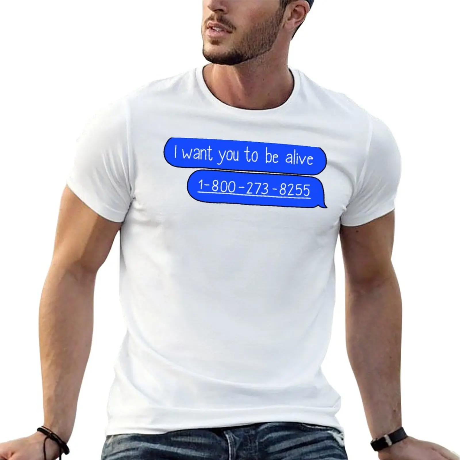 T-shirt léger pour le sport et la course à pied avec messages « I Want You To Be Alive »