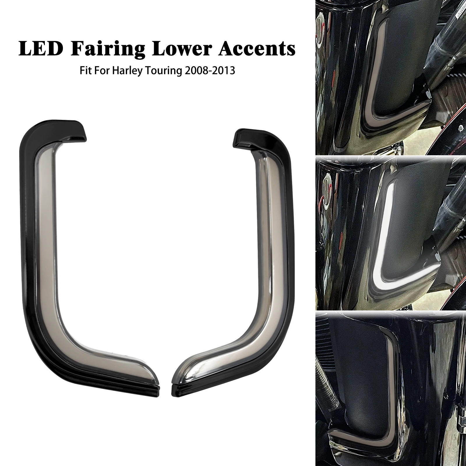 

Motorcycle LED Running Lamp Fairing Lower Grills Turn Signal Light For Harley Touring Street Electra Glide Road Glide 1996-2013