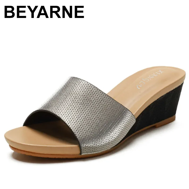 Sandals Fashion Open Toe Summer New All-Match Thick Bottom Small Wedge Outdoor Simple Comfortable Slippers for Women  heels