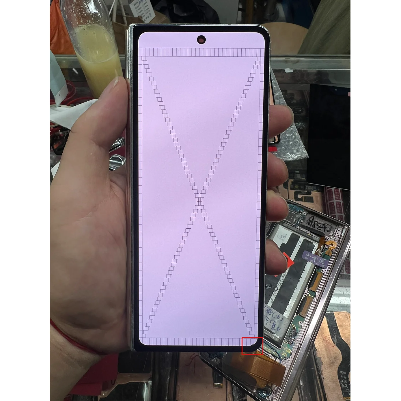 Only LCD Black Spots 120HZ Screen Digitizer Frame For Samsung Z Flip 4 F721/F721B LCD Display Touch with Defective Replacement
