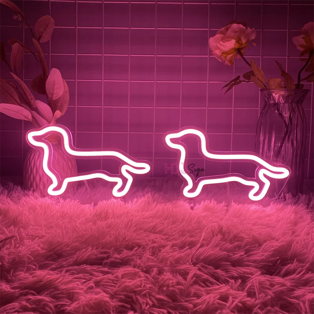 Neon Led Sign Dog LED Neon Light Sign USB Children's Bedroom Decoration Desk Table Night Light Lamps Creative Birthday Gift