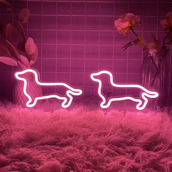 Neon Led Burcu Köpek LED Neon Işık Burcu USB çocuk Odası Dekorasyon Masası Masa Gece Lambası Lambaları Yaratıcı Doğum Günü Hediyesi