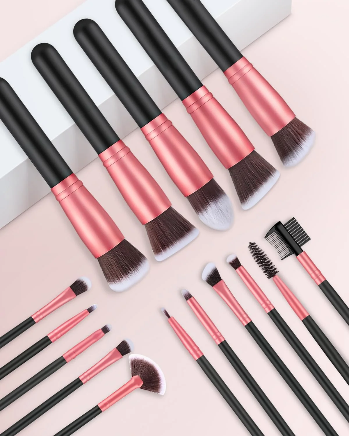 14/16 pçs conjunto de pincéis de maquiagem profissional sombra fundação corretivos blush destaque pó mistura kabuki ferramenta de maquiagem feminina