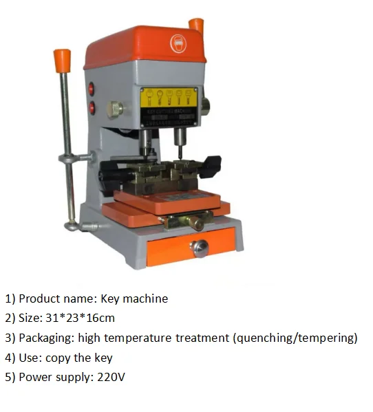 Multi-Function Automatic Vertical Manual Key Duplicating Cutting Machine Drill Machine for Making Car Door Keys Locksmith Tools