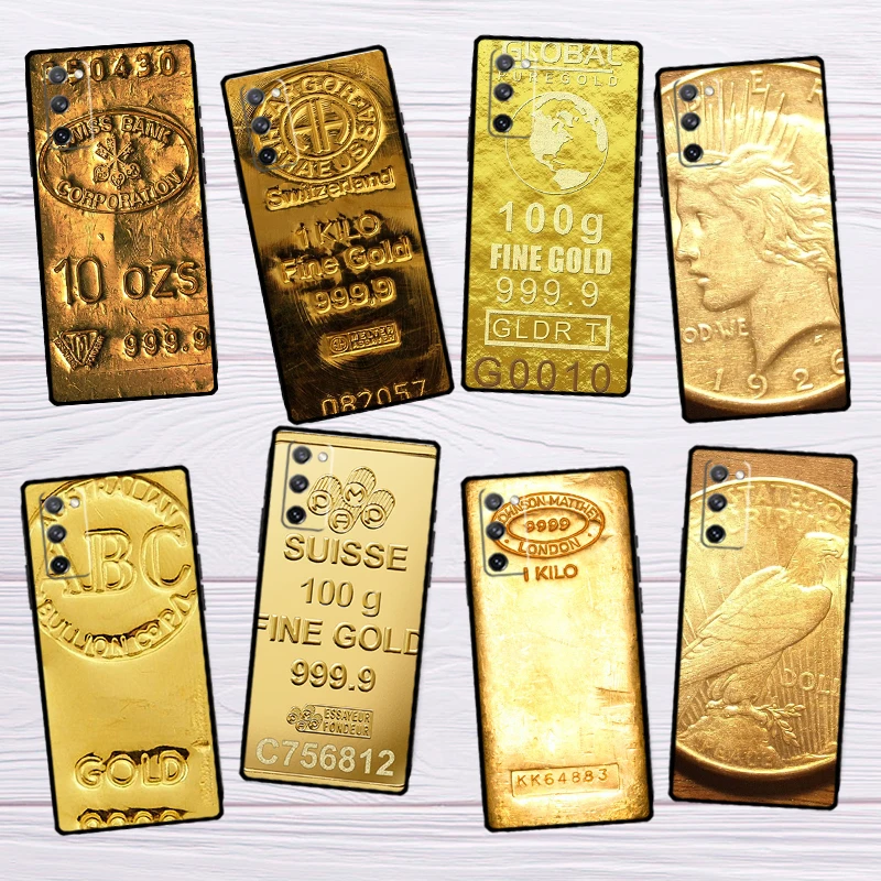 Switzerland Fine Gold Case For Samsung Galaxy S23 S21 Ultra S22 Ultra Note 20 S8 S9 S10 Plus S10e S20 FE Phone Shell