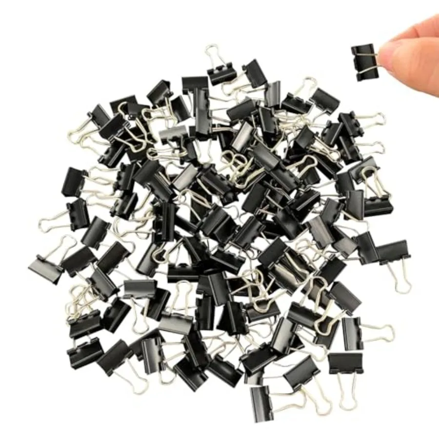

120Pcs Mini Binder Clips, 5/8 inch 15mm,Paper Clamps Small Size for Office Supplies, Black