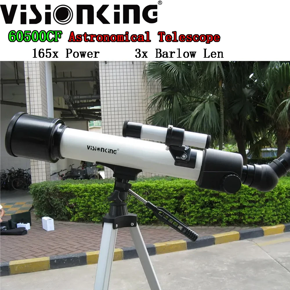 

Visionking 165x Monocular 60500 Space Astronomical Telescope 60mm Eyepiece 600mm Refractor 3X Barlow Outdoor Sky Observation