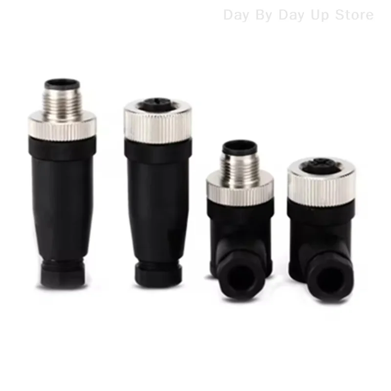 1 قطعة M12 الاستشعار موصل 3/4/5 دبوس ذكر/أنثى مستقيم/الزاوية اليمنى الطيران التوصيل التشفير #2