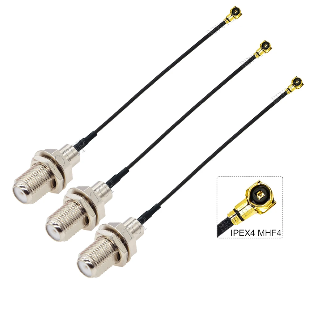 2Pcs/Lot F Male Connector to u.FL//4  Female Jack Pigtail RF1.13 RF Coaxial Cable 3G Antenna Extension Cord Wire