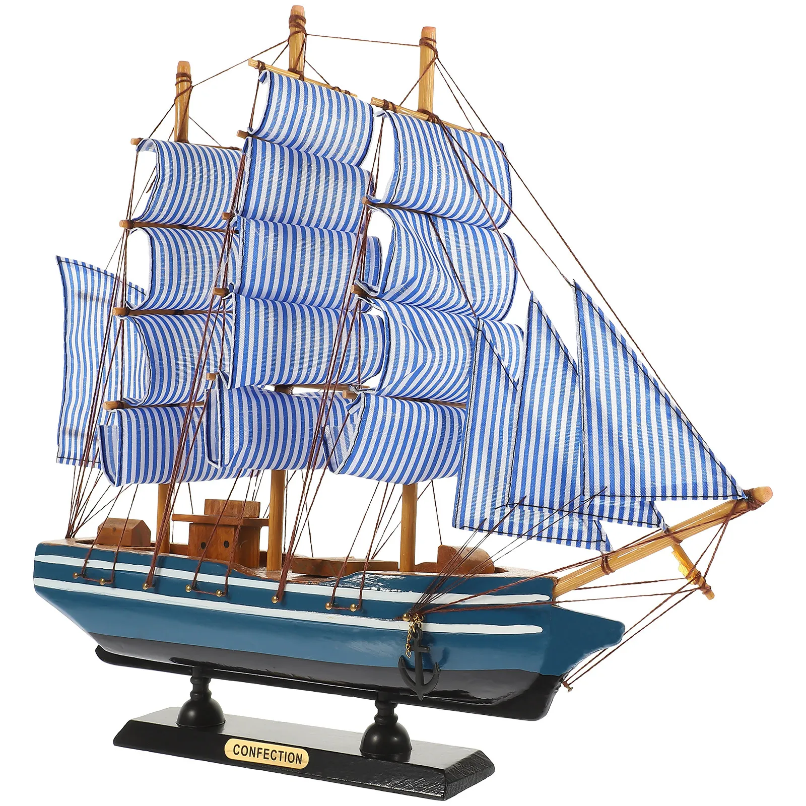 Wooden Sailboat Decorative Nau - Home Decor Nautical 评论和价格