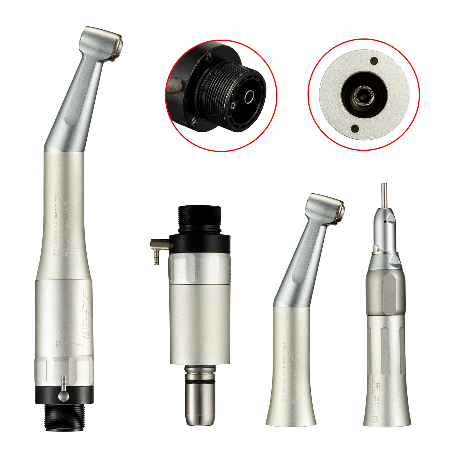 den tal Slow/Low Speed External Handpiece Kit Straight/Push Button Contra angle/E-type Air Motor 2Hole