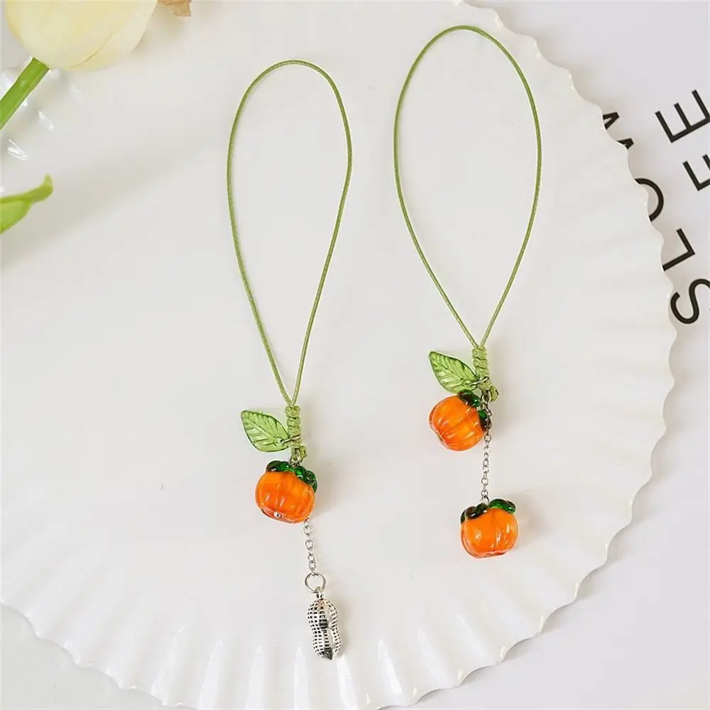 Accessories Headset Cover Hang Key Chains Cellphone Strap Persimmon Lanyard Hanging Ornaments Phone Keychain