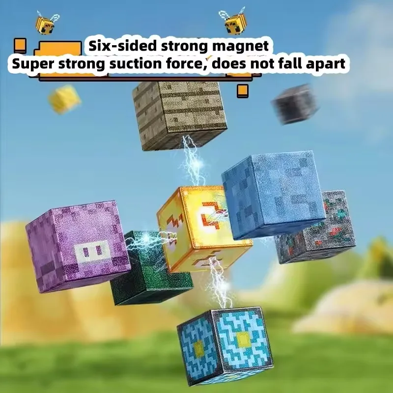 هدايا للأطفال مكعبات بناء مغناطيسية مع دلو تخزين ألعاب سطح المكتب كتل مكعبات حاوية تخزين لعبة تعليمية حسية