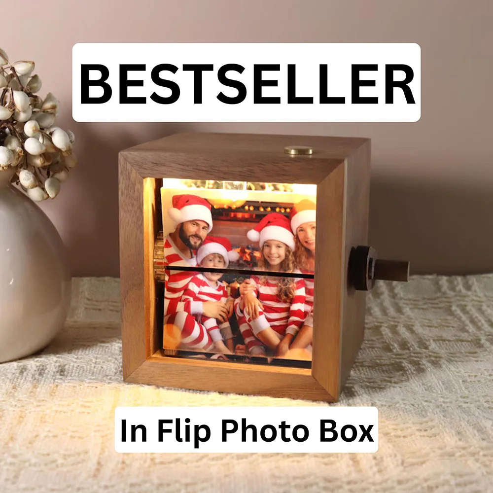 

Персонализированная мемориальная раскладная книга, рамка для фотографий, деревянная анимационная фоторамка с ручным управлением, альбом, подарок для пар, Рождественский подарок
