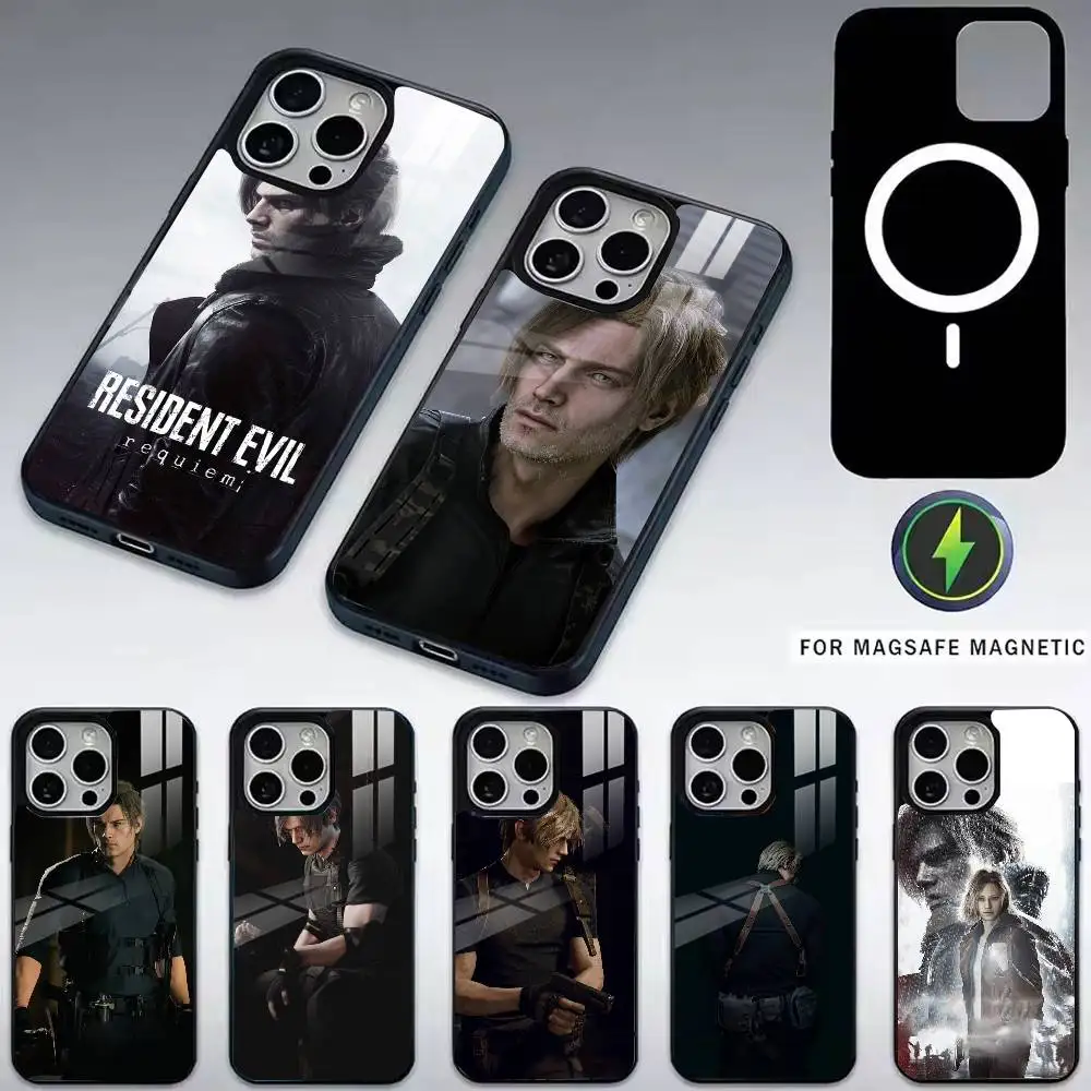 

game Resident Evil Requiem Leon S Phone Case For iPhone17,16,15,14,13,12,11 Plus,Pro Magnetic with Magsafe Wireless Charging