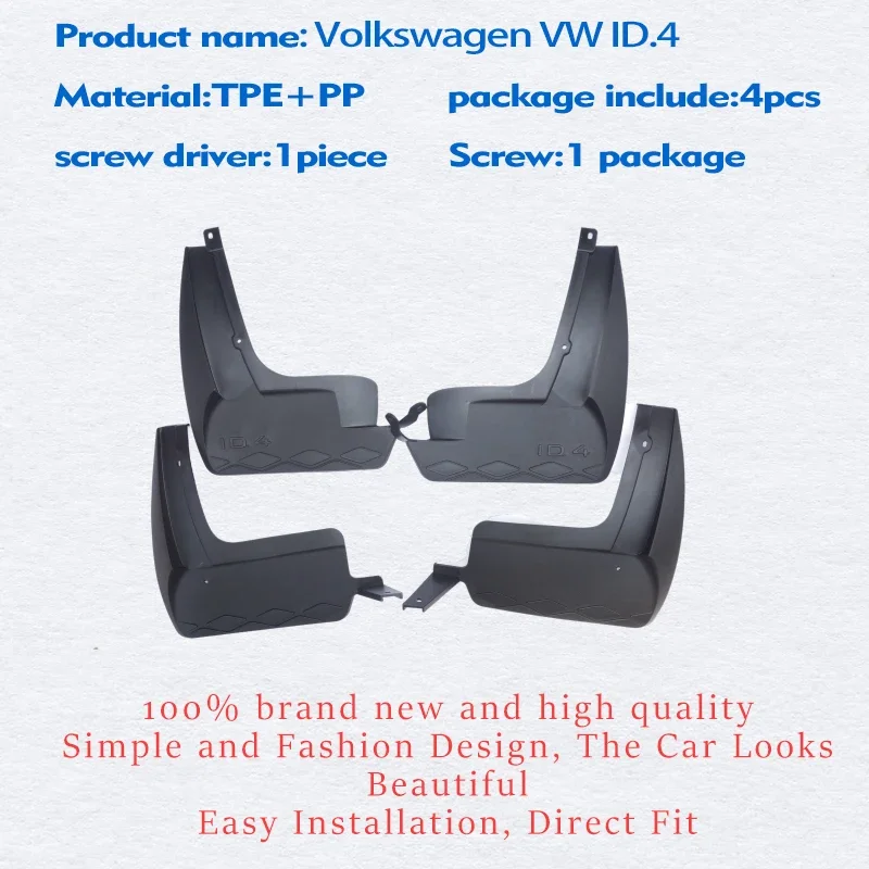 FOR Volkswagen VW ID.4 ID4 2020 2021 2022 2023 Mudguard Fender Mud Flaps Guards Splash Mudflaps Car Accessories Front Rear 4pcs